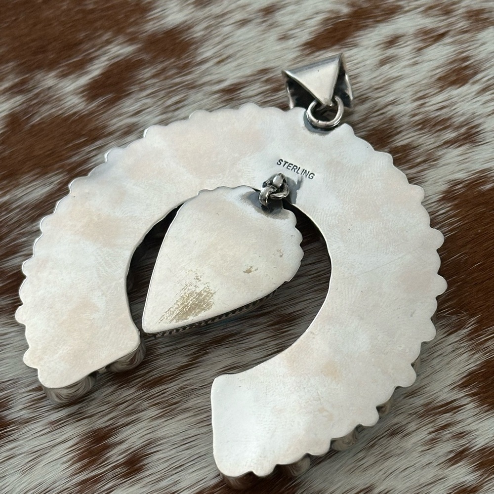 Sold ❤️ Turquoise mega naja southwestern sterling silver naja - Picture 6 of 10